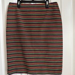 Talbots Colorful Striped Knee-Length Pencil Skirt